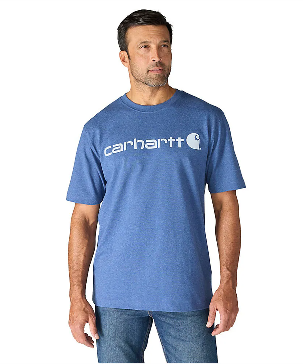 Carhartt K195 Signature Logo T-Shirt - Dark Tranquil Blue Heather