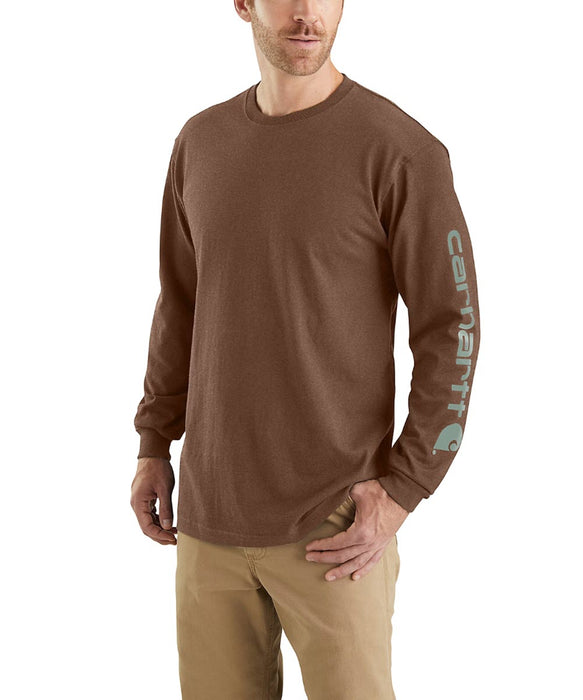 Carhartt Signature Sleeve Logo Long-Sleeve T-Shirt - Mocha Heather at Dave's New York