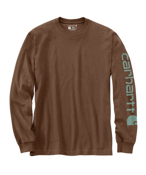 Carhartt Signature Sleeve Logo Long-Sleeve T-Shirt - Mocha Heather at Dave's New York