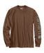 Carhartt Signature Sleeve Logo Long-Sleeve T-Shirt - Mocha Heather at Dave's New York