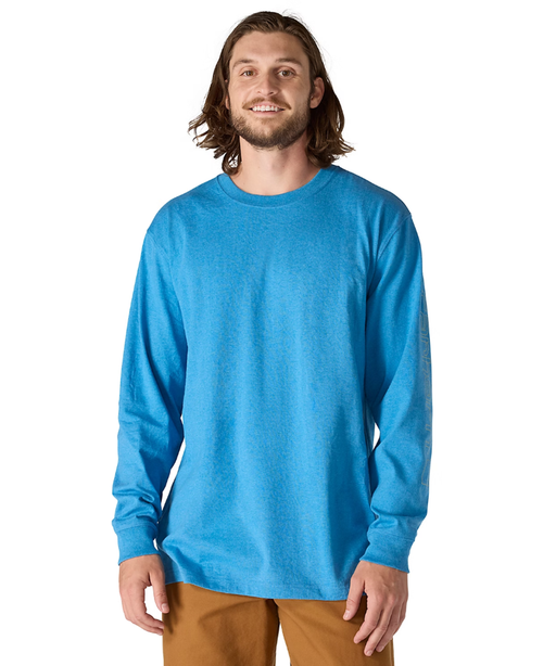 Carhartt Signature Sleeve Logo Long-Sleeve T-Shirt - Horizon Blue Heather at Dave's New York