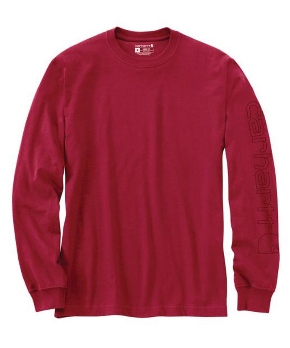Carhartt Signature Sleeve Logo Long-Sleeve T-Shirt - Industry Red at Dave's New York