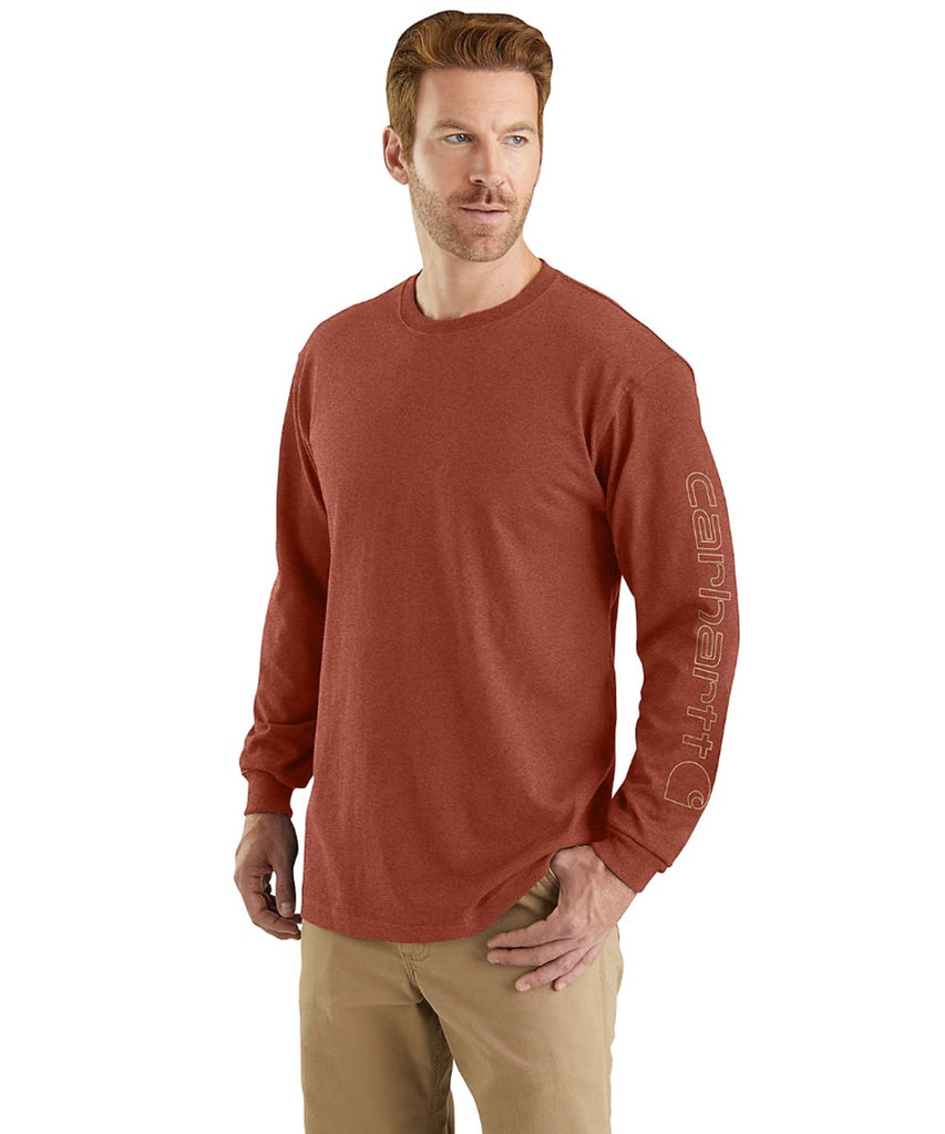 Carhartt Signature Sleeve Logo Long-Sleeve T-Shirt - Saddle Red