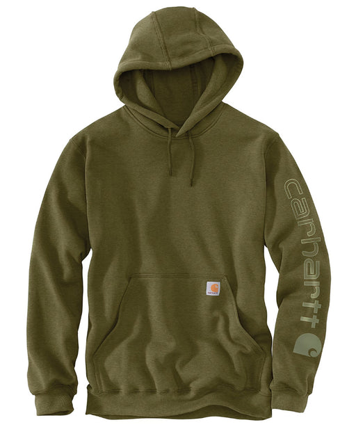 Carhartt Midweight Logo Hooded Sweatshirt - Dark Bronzed Green Heather at Dave's New York
