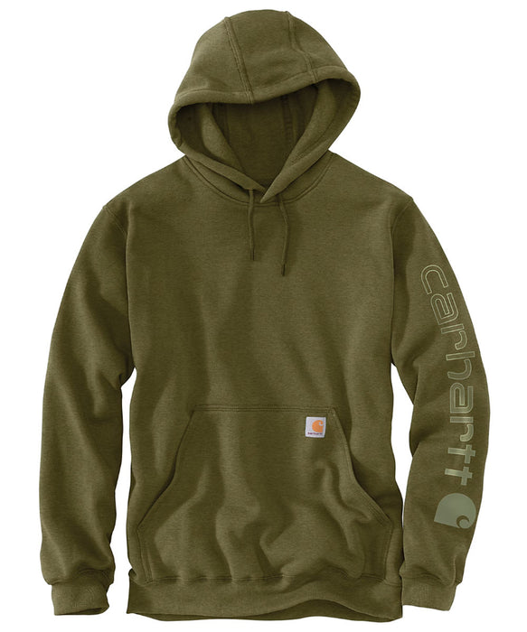 Carhartt Midweight Logo Hooded Sweatshirt - Dark Bronzed Green Heather at Dave's New York