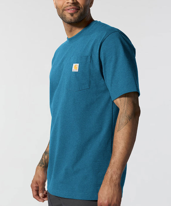 Carhartt Men's K87 Workwear Pocket T-Shirt - Dark Tranquil Blue Heather at Dave's New York