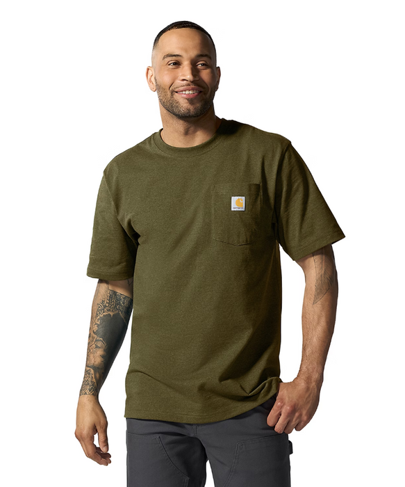 Carhartt K87 Workwear Pocket T-Shirt Dark Bronzed Green Heather