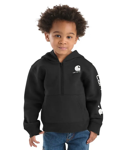 Carhartt Kids Half-Zip Hoodie - Black at Dave's New York