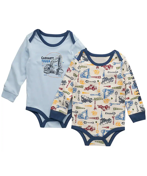 Carhartt Kids 2-piece Long Sleeve Onesies Infant Onesies - Light Aqua at Dave's New York