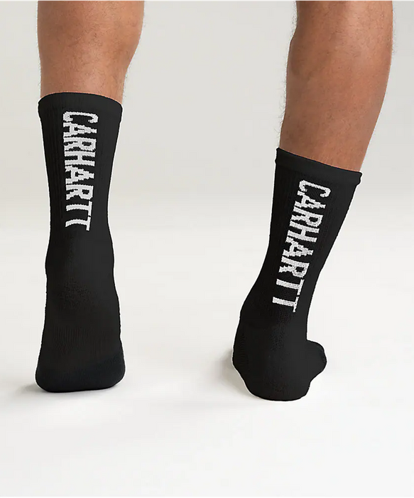 Carhartt Men's Force® Midweight Logo Short Crew Sock 3-Pack - Black at Dave's New York