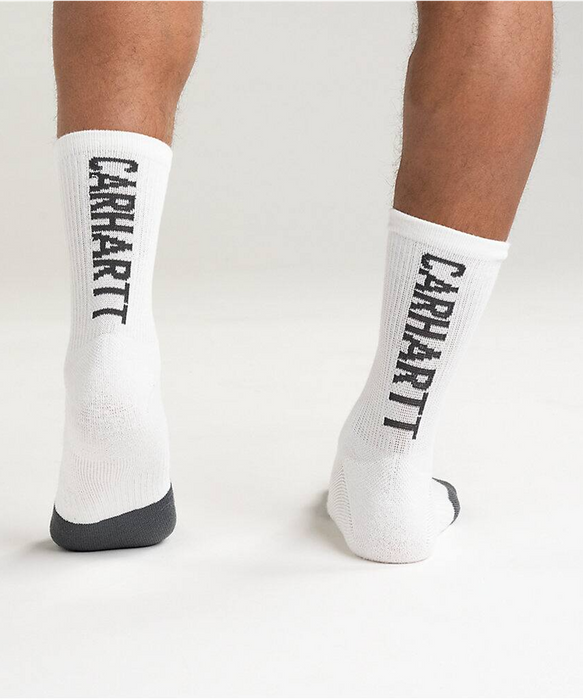 Carhartt Men's Force® Midweight Logo Short Crew Sock 3-Pack - White at Dave's New York