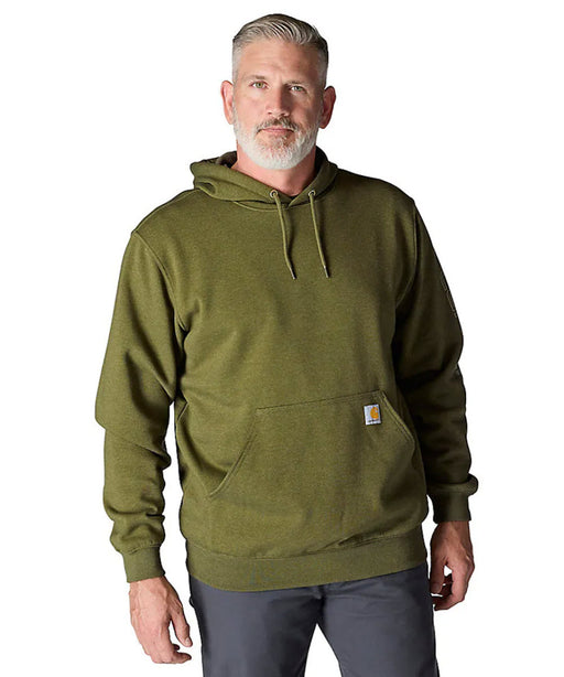 Carhartt Midweight Logo Hooded Sweatshirt - Dark Bronzed Green Heather at Dave's New York