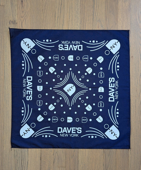 Dave's New York DNY Logo Bandana - Navy