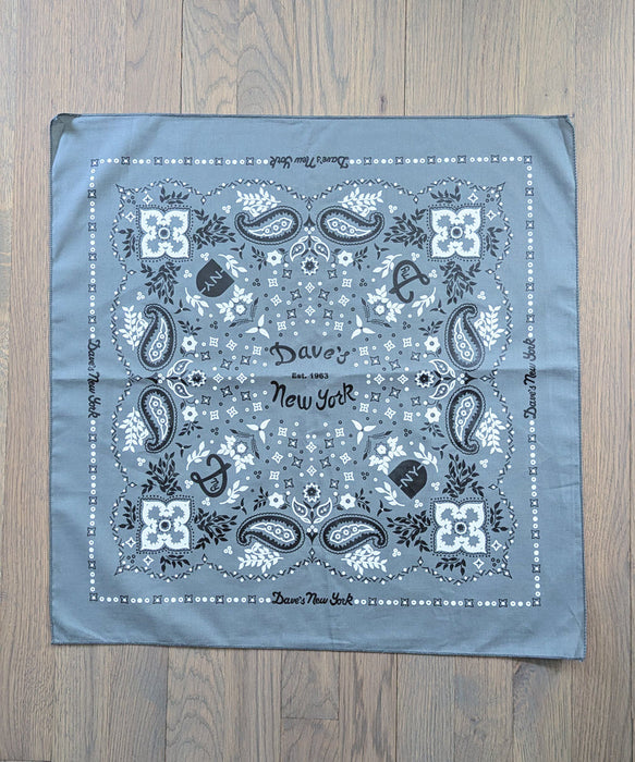 Dave's New York Logo Bandana - Charcoal