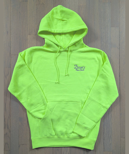 Dave's New York Vintage Logo Hooded Sweatshirt - Bright Lime