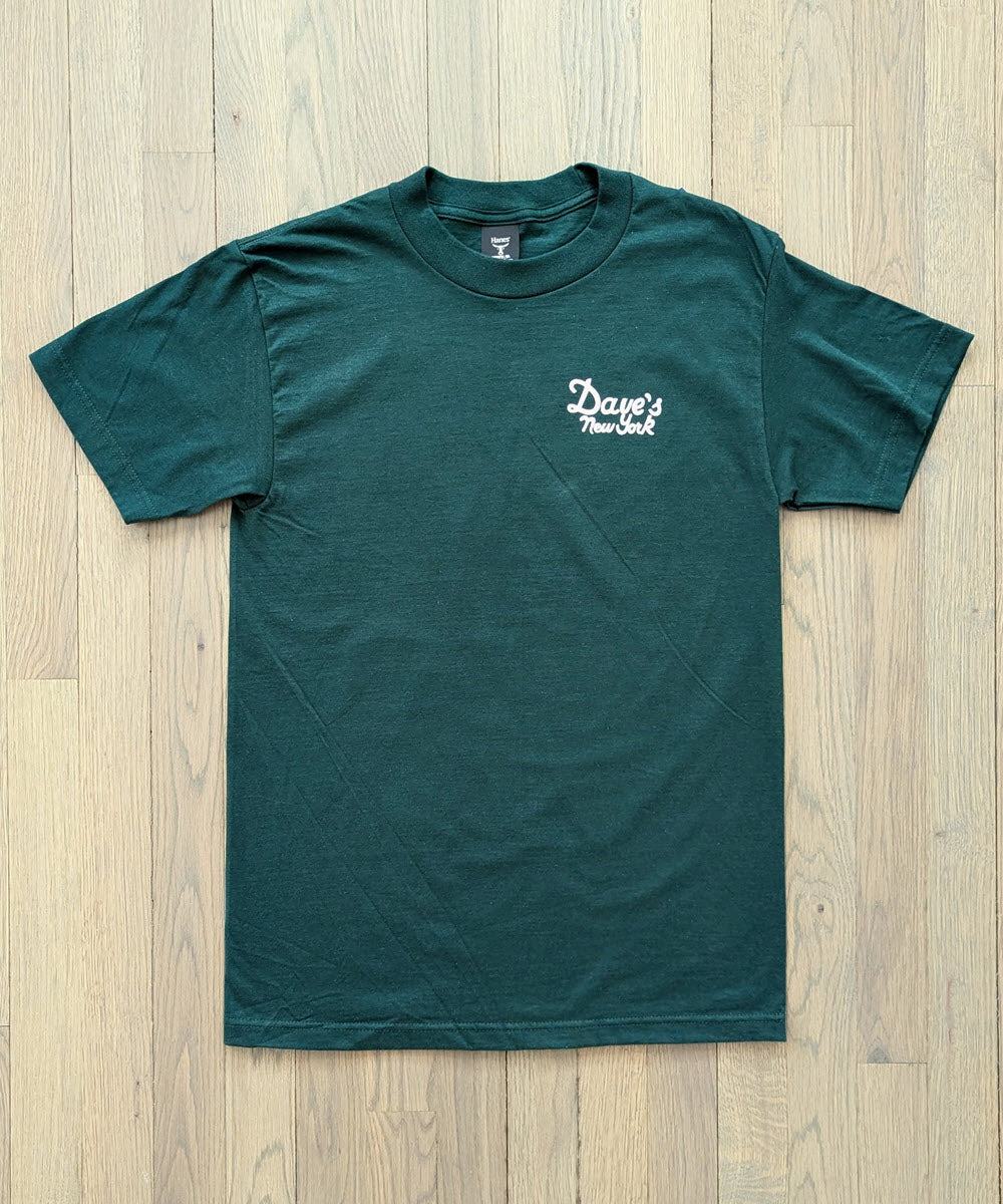 Dave's New York Vintage Logo Short Sleeve T-shirt - Forest Green