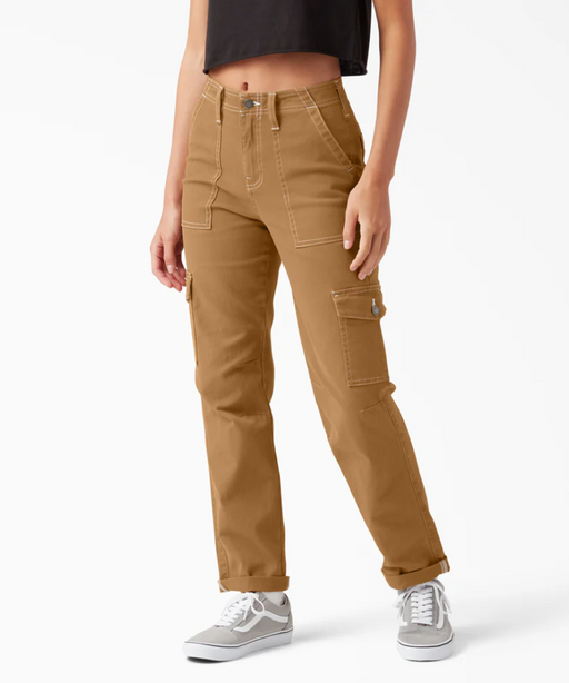 Dickies Women's Skinny Fit Cuffed Cargo Pants - Brown Duck at Dave's New York