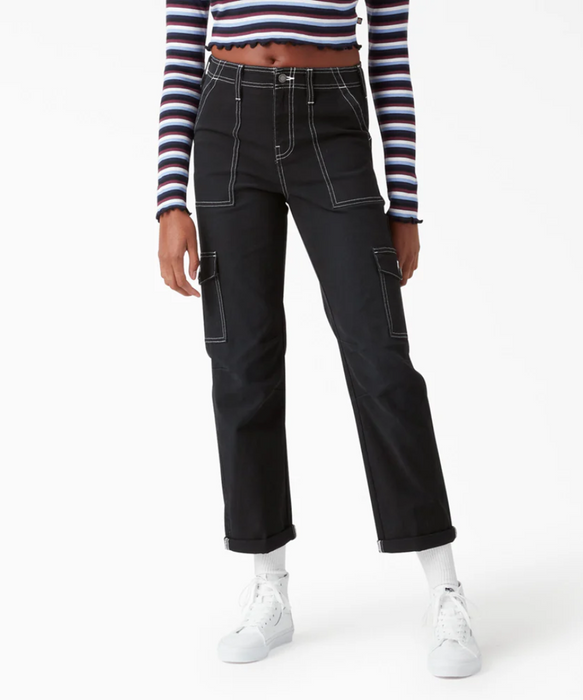 Dickies Women's Skinny Fit Cuffed Cargo Pants - Black Duck at Dave's New York