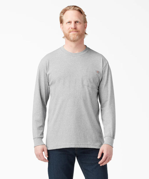 Dickies Heavyweight Long Sleeve Pocket T-shirt - Heather Grey at Dave's New York