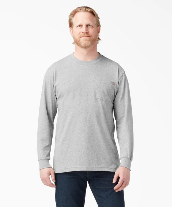 Dickies Heavyweight Long Sleeve Pocket T-shirt - Heather Grey at Dave's New York