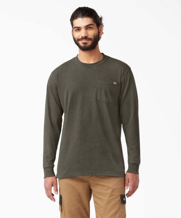 Dickies Heavyweight Long Sleeve Pocket T-shirt - Moss at Dave's New York