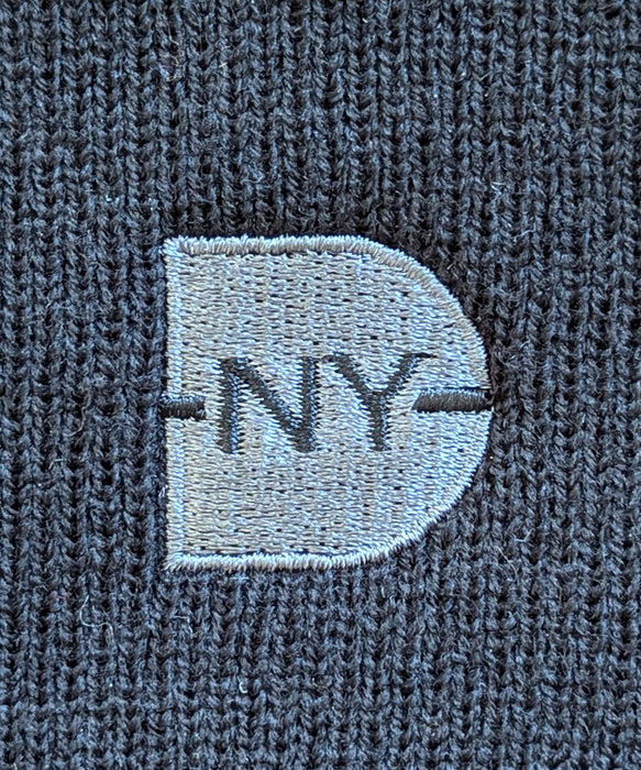 Dave's New York Embroidered Iconic Logo Beanie - Black