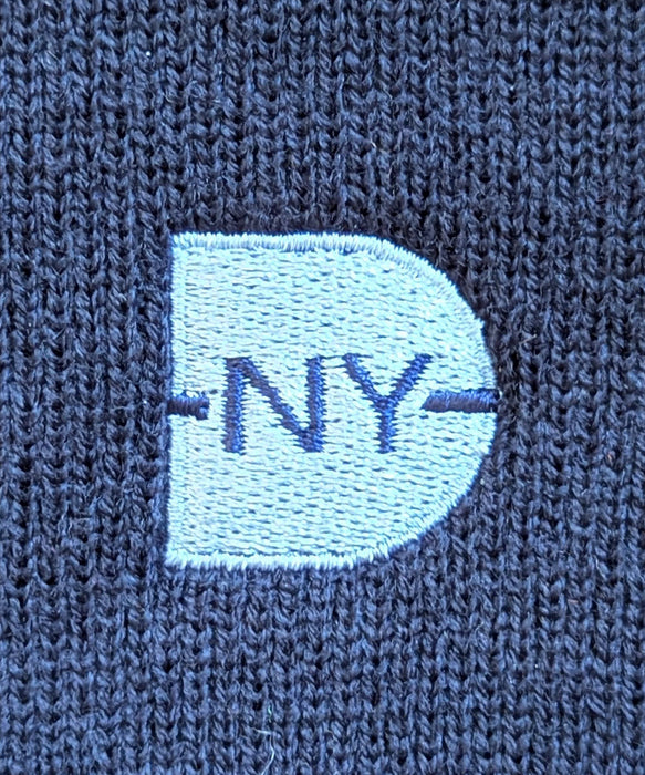 Dave's New York Embroidered Iconic Logo Beanie - Navy