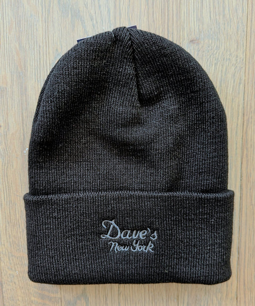 Dave's New York Embroidered Vintage Logo Beanie - Black