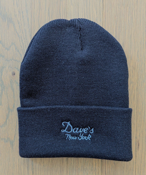 Dave's New York Embroidered Vintage Logo Beanie - Navy