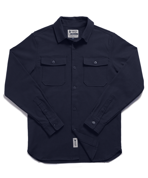 Dave's New York Everyday Canvas Long Sleeve Shirt - Navy