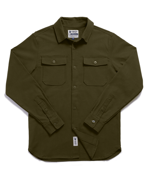 Dave's New York Everyday Canvas Long Sleeve Shirt - Olive