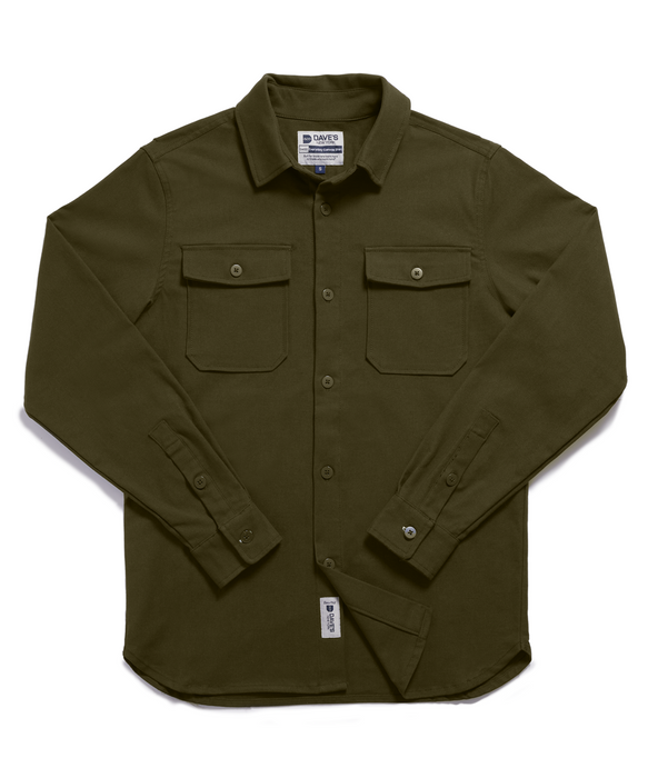 Dave's New York Everyday Canvas Long Sleeve Shirt - Olive