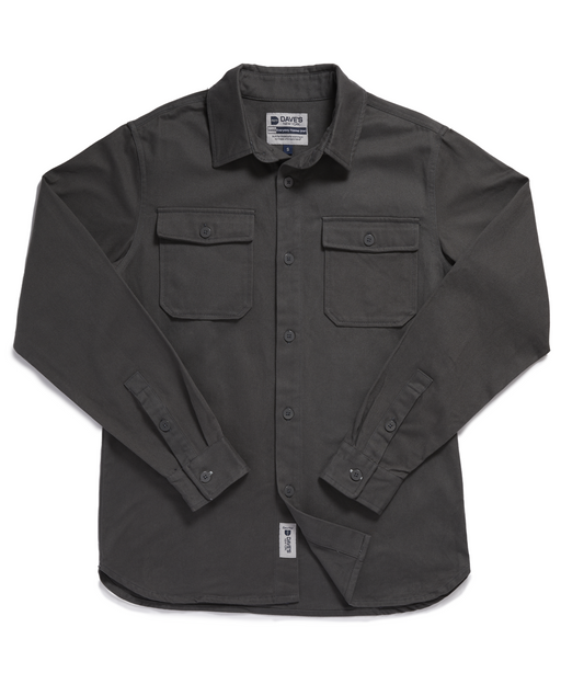 Dave's New York Everyday Flannel Long Sleeve Shirt - Charcoal
