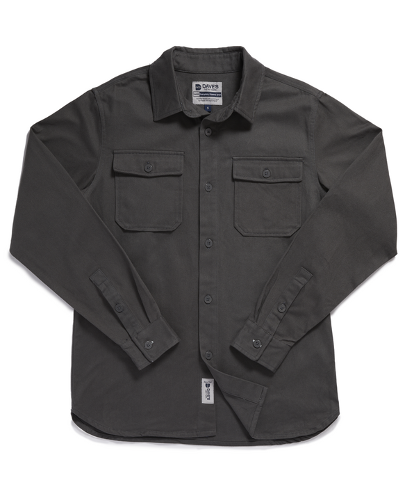 Dave's New York Everyday Flannel Long Sleeve Shirt - Charcoal