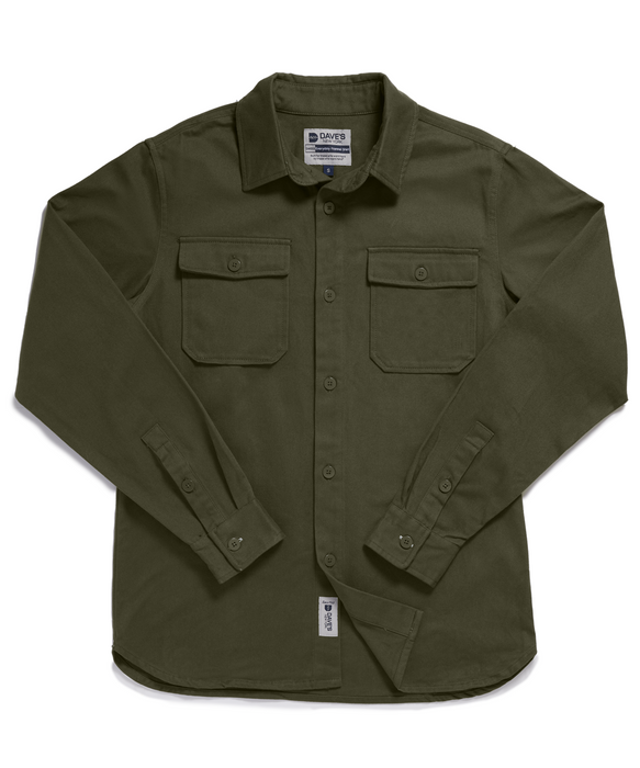 Dave's New York Everyday Flannel Long Sleeve Shirt - Olive