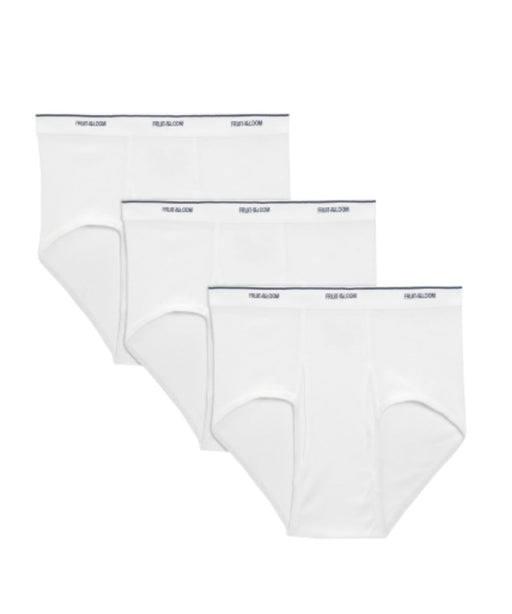 Fruit of the Loom Womens 3 Pack Original Cotton White Brief Panties, 5,  White 