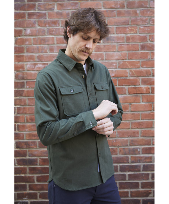 Dave's New York Everyday Flannel Long Sleeve Shirt - Olive