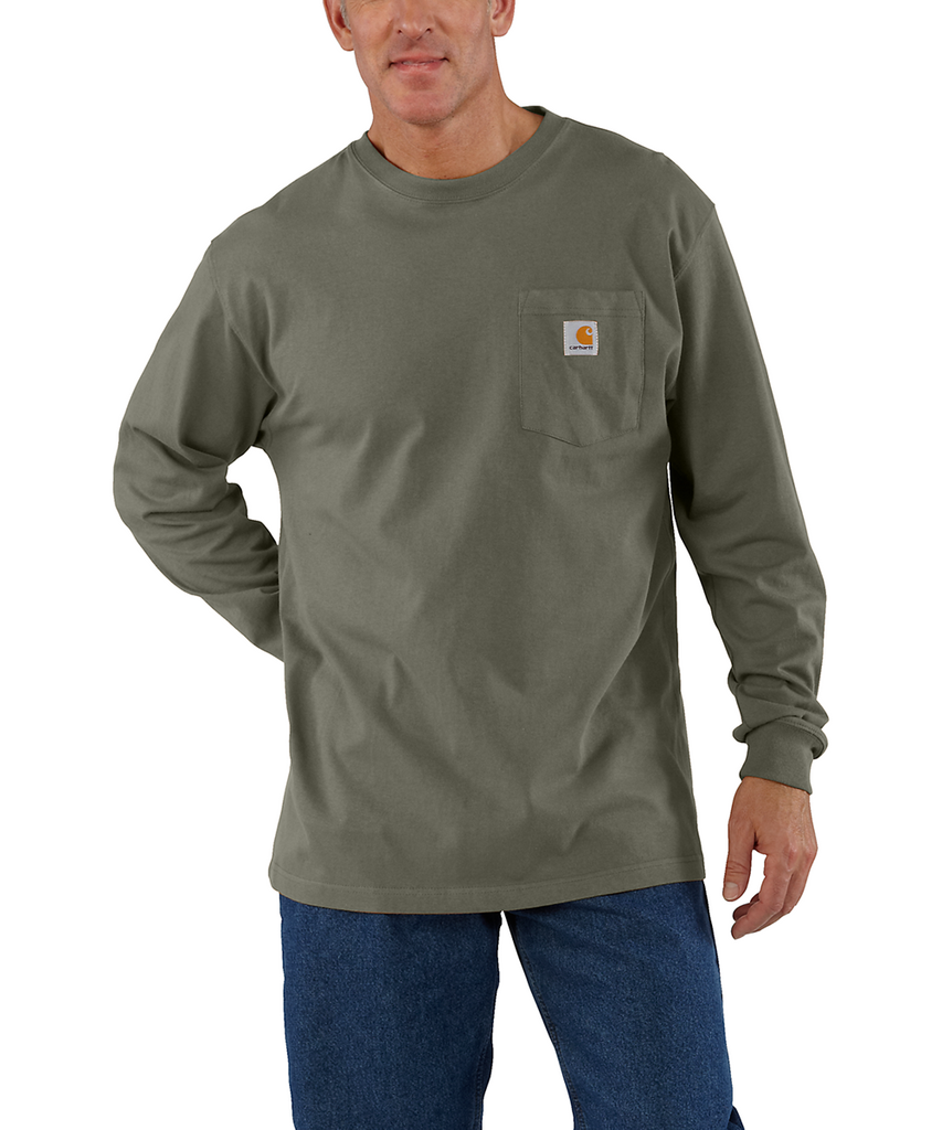 Carhartt K126 Long Sleeve Workwear T-Shirt - Dusty Olive — Dave's Carhartt K126 Long Sleeve Workwear T-Shirt - Dusty Olive — Dave's