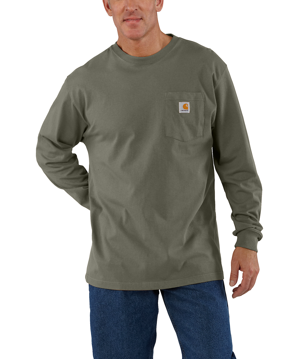 Carhartt K126 Long Sleeve Workwear T-Shirt - Dusty Olive — Dave's