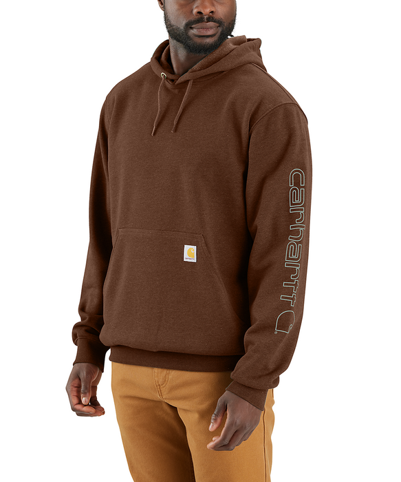 Carhartt Midweight Logo Hooded Sweatshirt Mocha Heather