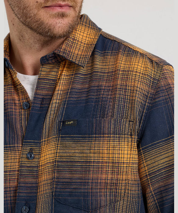 Lee Men's Extreme Motion Plaid Flannel Shirt - Navy Squash at Dave's New York