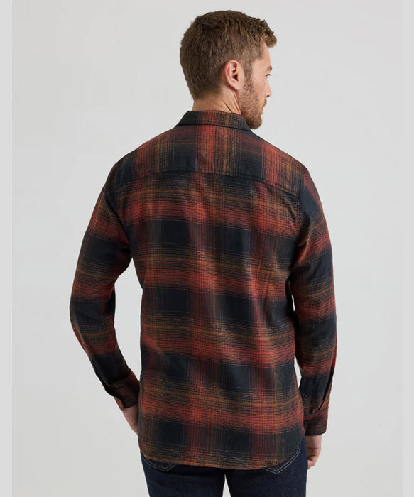 Lee Men's Extreme Motion Plaid Flannel Shirt - Sweet Maple Black at Dave's New York