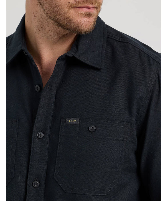 Lee Extreme Motion Solid Flannel Shirt - Union Black at Dave's New York