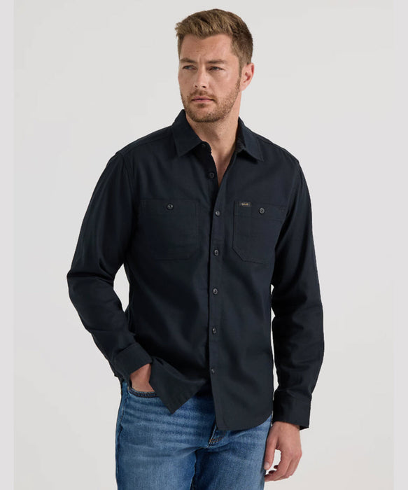 Lee Extreme Motion Solid Flannel Shirt - Union Black at Dave's New York