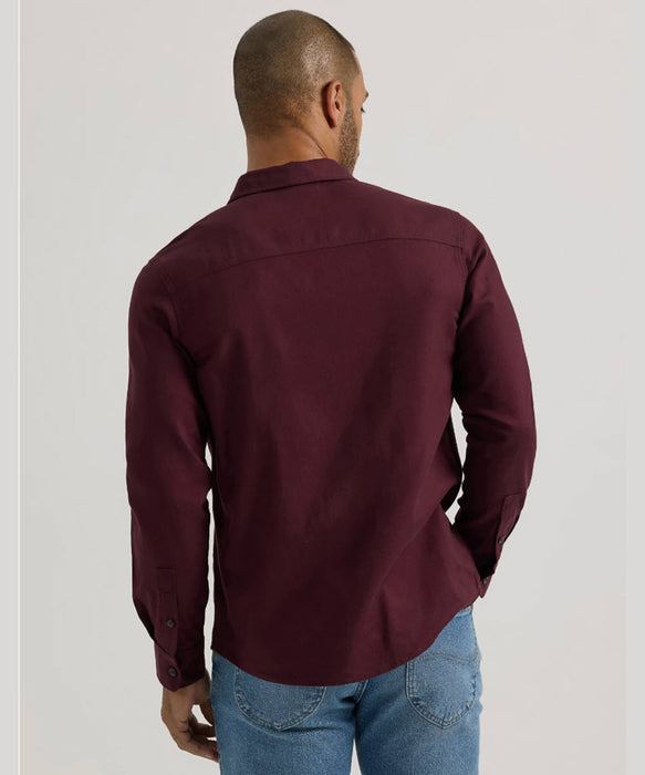 Lee Extreme Motion Solid Flannel Shirt - Velvet Beet at Dave's New York