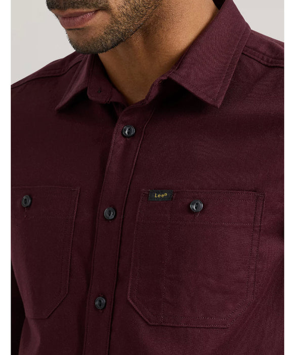 Lee Extreme Motion Solid Flannel Shirt - Velvet Beet at Dave's New York