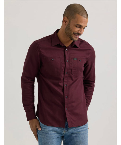 Lee Extreme Motion Solid Flannel Shirt - Velvet Beet at Dave's New York