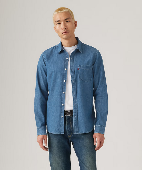 Levi's Men's One-Pocket Oxford Shirt - Medium Stonewash at Dave's New York
