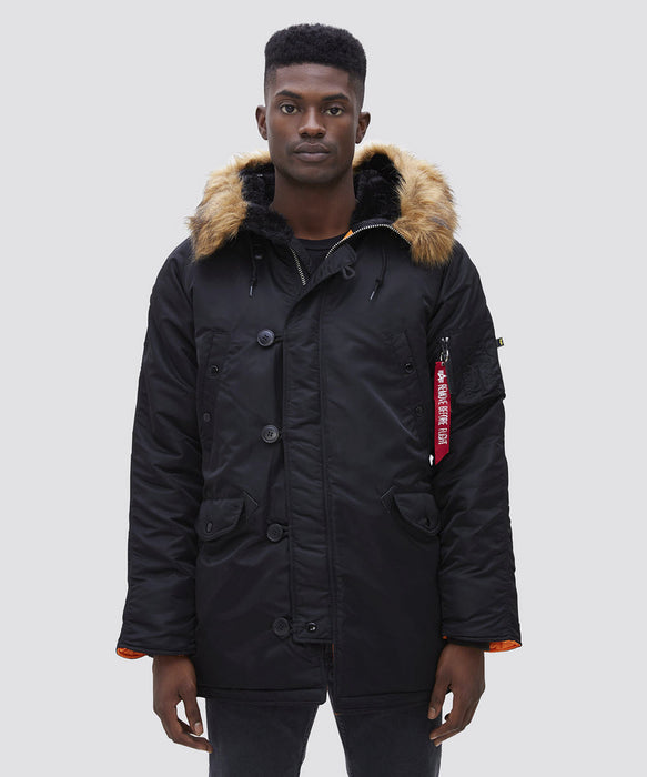 Alpha Industries Men's Slim Fit N-3B Parka Black