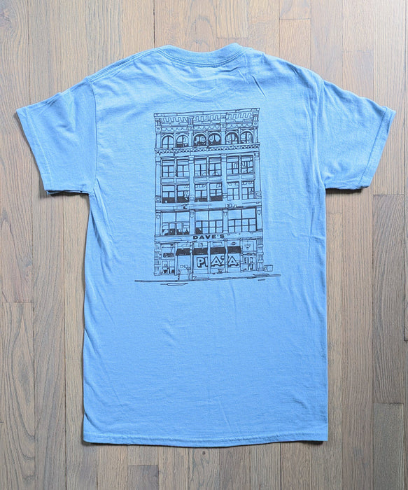 Plaza Athletics x Dave's New York "Storefront" T-shirt - Stone Blue
